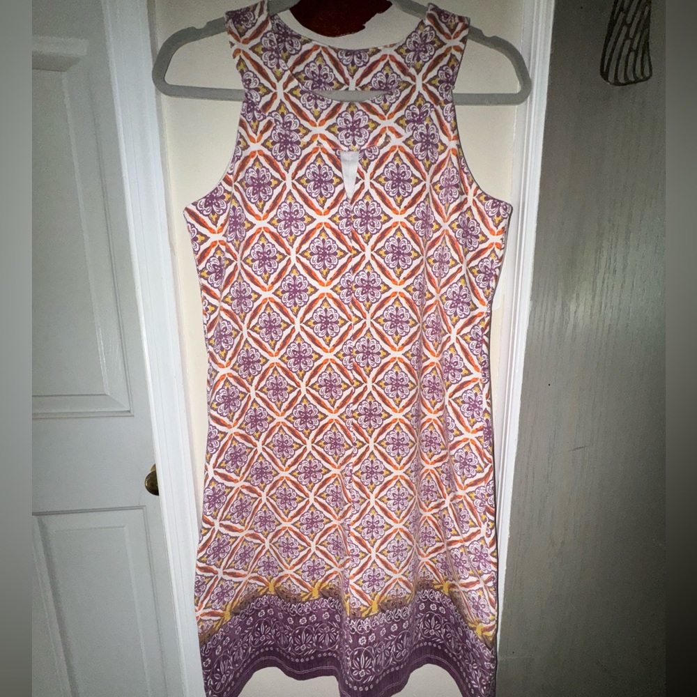 Aventura Purple and Yellow Geometric Dress